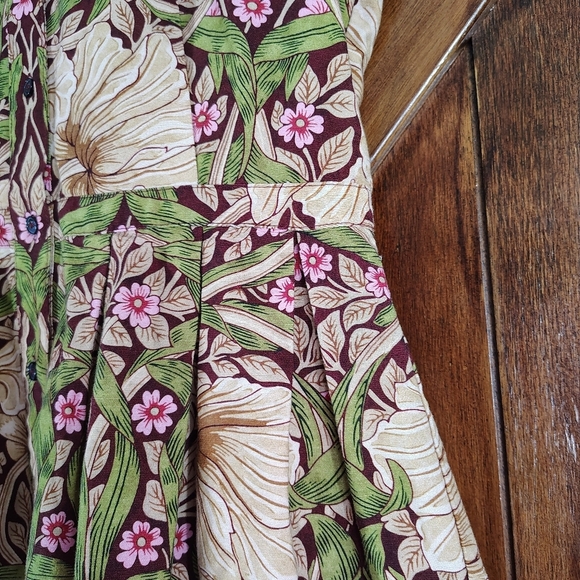 Morris & Co x H&M Womens Cottagecore Botanical Dress Size 6 Pimpernel Romantic - Picture 6 of 12